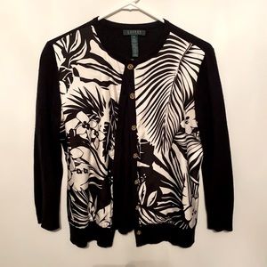 Ralph Lauren 3/4 sleeve cardigan - black & white